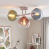 Zandkleurige moderne cluster-plafondlamp Gastor met drie gekleurde glazen bollen