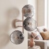 Moderne cluster-wandlamp Koyoto met 3 ronde rook- en heldere glazen kappen