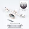 Moderne cluster-wandlamp Koyoto met 3 ronde rook- en heldere glazen kappen