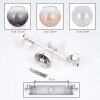 Moderne wandlamp Koyoto met drie glazen bollen in rookkleurig, amberkleurig en helder glas