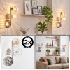 Moderne Wandlamp Koyoto, 2-delige set met 3 glazen bollen in rookkleurig, amber en helder