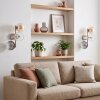 Moderne Wandlamp Koyoto, 2-delige set met 3 glazen bollen in rookkleurig, amber en helder