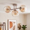 Moderne cluster-plafondlamp Koyoto met drie amberkleurige en heldere bollen, E14
