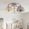 Moderne plafondlamp Koyoto met drie glazen bollen en ringconstructie