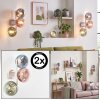 Moderne wandlamp Gastor, 2-delige set met drie glazen bollen voor de zithoek