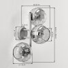 Moderne wandlamp Koyoto met drie heldere geribbelde glazen bollen, zandkleurig armatuur