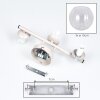 Moderne wandlamp Koyoto met drie heldere geribbelde glazen bollen, zandkleurig armatuur