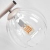 Moderne wandlamp Koyoto met drie heldere geribbelde glazen bollen, zandkleurig armatuur