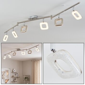 Moderne LED-plafondlamp Villenauxe met 6 draaibare lichtkoppen, 3000 Kelvin warmwit