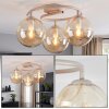 Moderne plafondlamp Gastor met drie amberkleurige glazen bollen ø 37 cm