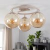 Moderne plafondlamp Gastor met drie amberkleurige glazen bollen ø 37 cm