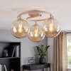 Moderne plafondlamp Gastor met drie amberkleurige glazen bollen ø 37 cm