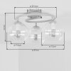 Moderne zandkleurige cluster-plafondlamp Koyoto met drie rook- en heldere glazen bollen