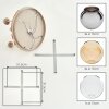 Boho cluster-plafondlamp Koyoto met houten lamellenplaat en 5 bollen