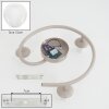 Moderne ronde plafondlamp Ripoll met drie witte glazen bolkappen en zandkleurige ring