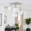 Moderne Cluster-plafondlamp Gastor met vier ronde witte glazen bollen