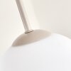 Moderne Cluster-plafondlamp Gastor met vier ronde witte glazen bollen