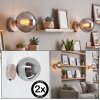 Moderne bol-wandlamp Gastor in zandkleur, 2-delige set met ronde vorm