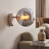 Retro-wandlamp Gastor met chroom-rookkleurige glazen bol en E14-fitting