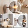 Bolvormige wandlamp Gastor met rook- en helder glas, E14, met aan-/uitschakelaar