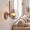 Bolvormige wandlamp Gastor met rook- en helder glas, E14, met aan-/uitschakelaar