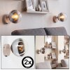 Retro wandlamp Gastor, 2-delige set met E14-fitting en heldere glazen bol