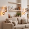 Moderne wandlamp Gastor, 2-delige set met drie ronde rookglazen bollen