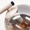 Moderne wandlamp Gastor, 2-delige set met drie ronde rookglazen bollen