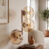 Moderne wandlamp met drie glazen bollen Gastor, ronde amberkleurige glazen kappen, E14