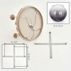 Boho plafondlamp Koyoto met houten lamellenplaat en 5 rookglazen bollen voor de eettafel