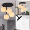 Moderne cluster-plafondlamp Ripoll met 4 witte glazen bolkappen, ø 15 cm, E14