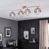 Moderne gebogen plafondlamp Gastor met 4 ronde rook- en heldere glazen bollen