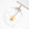 Moderne plafondlamp Gastor met vier ronde schermen van helder glas, zandkleurig frame, E14