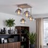 Moderne zandkleurige cluster-plafondlamp Koyoto met 4 ronde glazen bollen