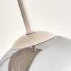 Moderne zandkleurige cluster-plafondlamp Koyoto met 4 ronde glazen bollen