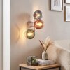 Retro wandlamp Koyoto met drie glazen kappen in clusteropstelling en E14
