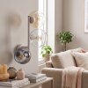 Moderne wandlamp Koyoto met drie ronde glazen bollen en zichtbare E14-fittingen