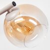 Moderne wandlamp Koyoto met drie ronde glazen bollen en zichtbare E14-fittingen