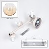 Moderne wandlamp Koyoto met drie amberkleurige en heldere glazen bollen