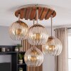 Cluster-plafondlamp Koyoto met glazen bollen in amber en helder voor de eettafel