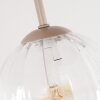 Houten plafondlamp met glazen bollen Koyoto in bohostijl, lamellenplaat