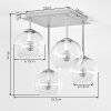 Zandkleurige cluster-plafondlamp Koyoto met rook-, amber en heldere glazen bollen
