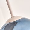 Moderne plafondlamp Koyoto met blauwe, groene, koperkleurige en heldere glazen bollen