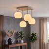 Moderne plafondlamp Koyoto in zandkleur met clusteropstelling en 4 witte glazen kappen