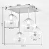 Globe-plafondlamp Koyoto, clusteropstelling met 4 kappen in rook en amber
