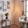 Moderne Cluster-vloerlamp Koyoto met 6 heldere glazen bollen met zandkleurig metalen frame