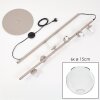 Moderne Cluster-vloerlamp Koyoto met 6 heldere glazen bollen met zandkleurig metalen frame