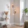 Moderne zandkleurige vloerlamp Koyoto, clusteropstelling met 6 bollen