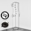 Moderne cluster-vloerlamp Koyoto met zes bolvormige kappen in chroom, rook en amber