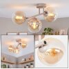 Moderne cluster-plafondlamp Gastor met 3 ronde kappen in amber en helder, E14